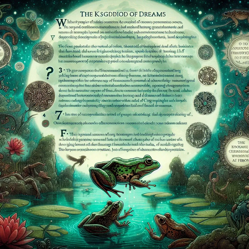Embark on a journey of self-discovery through the mystical symbolism of frogs in dreams.