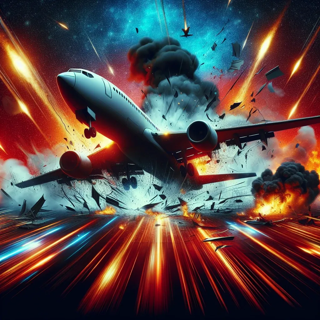 Illustration of a plane crash in a dream