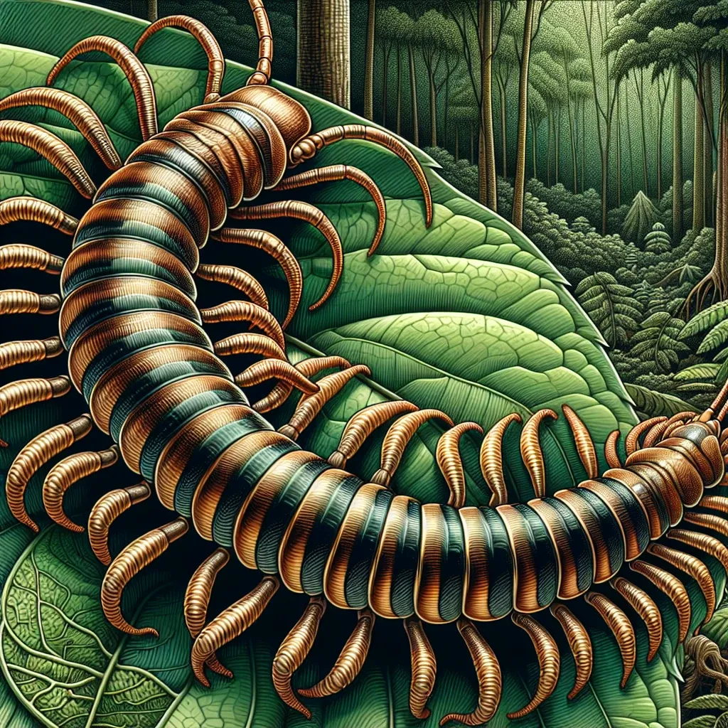 Illustration of a centipede in a dream, symbolizing mystery and symbolism in dream analysis.