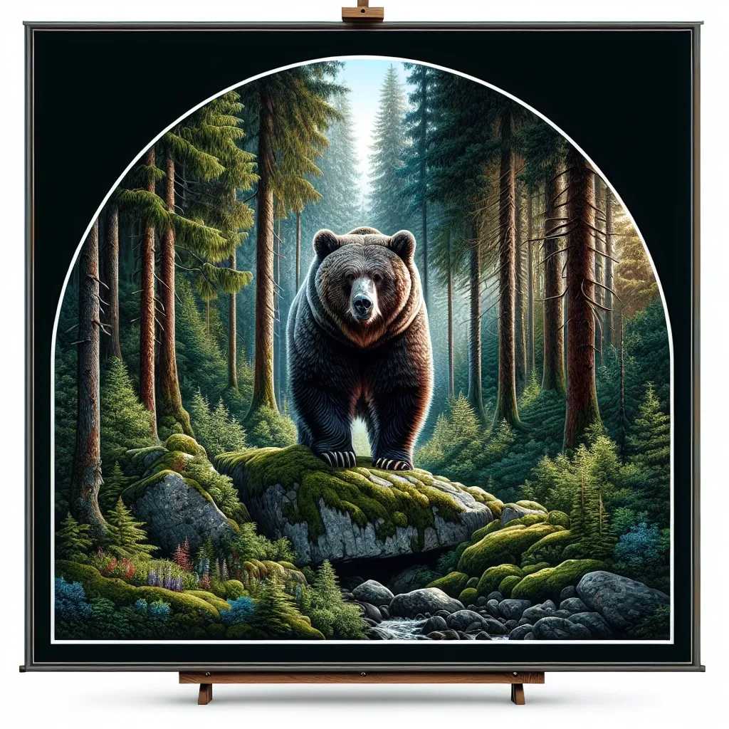 Illustration of a grizzly bear in a dream