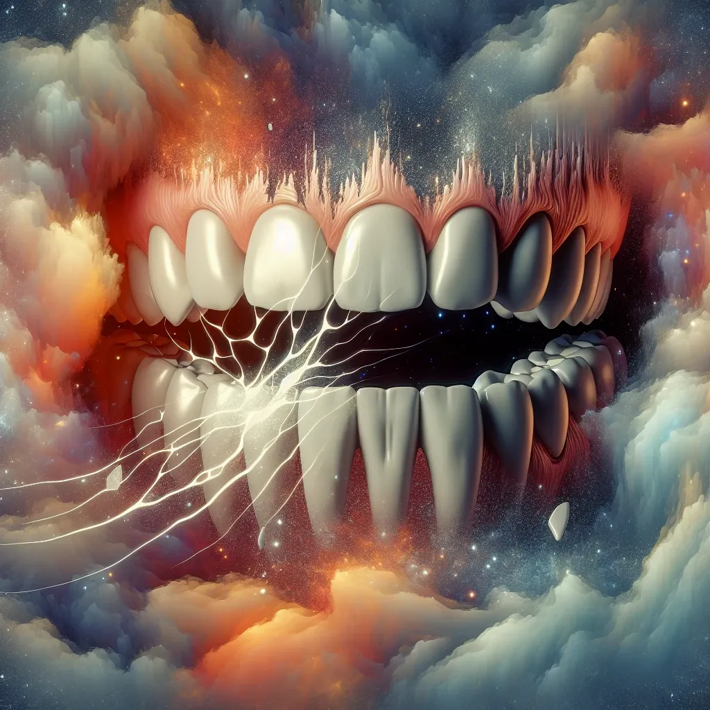 Half broken teeth symbolizing dreams and subconscious thoughts