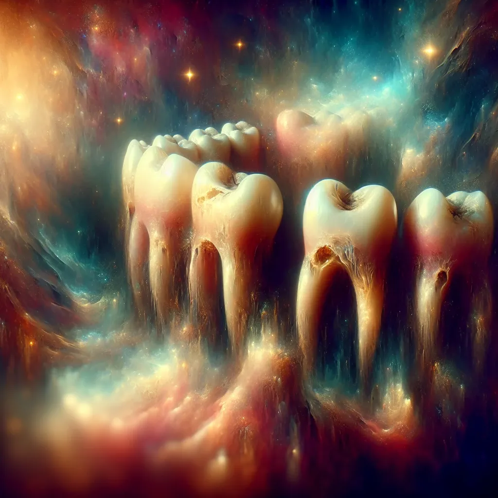 Illustration of rotten teeth in a dream