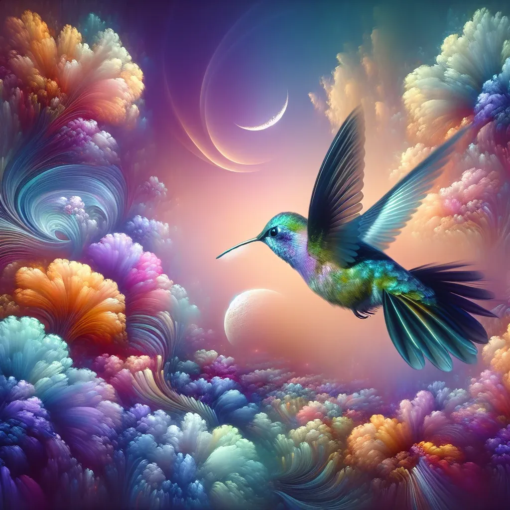 Illustration of a hummingbird in a dream