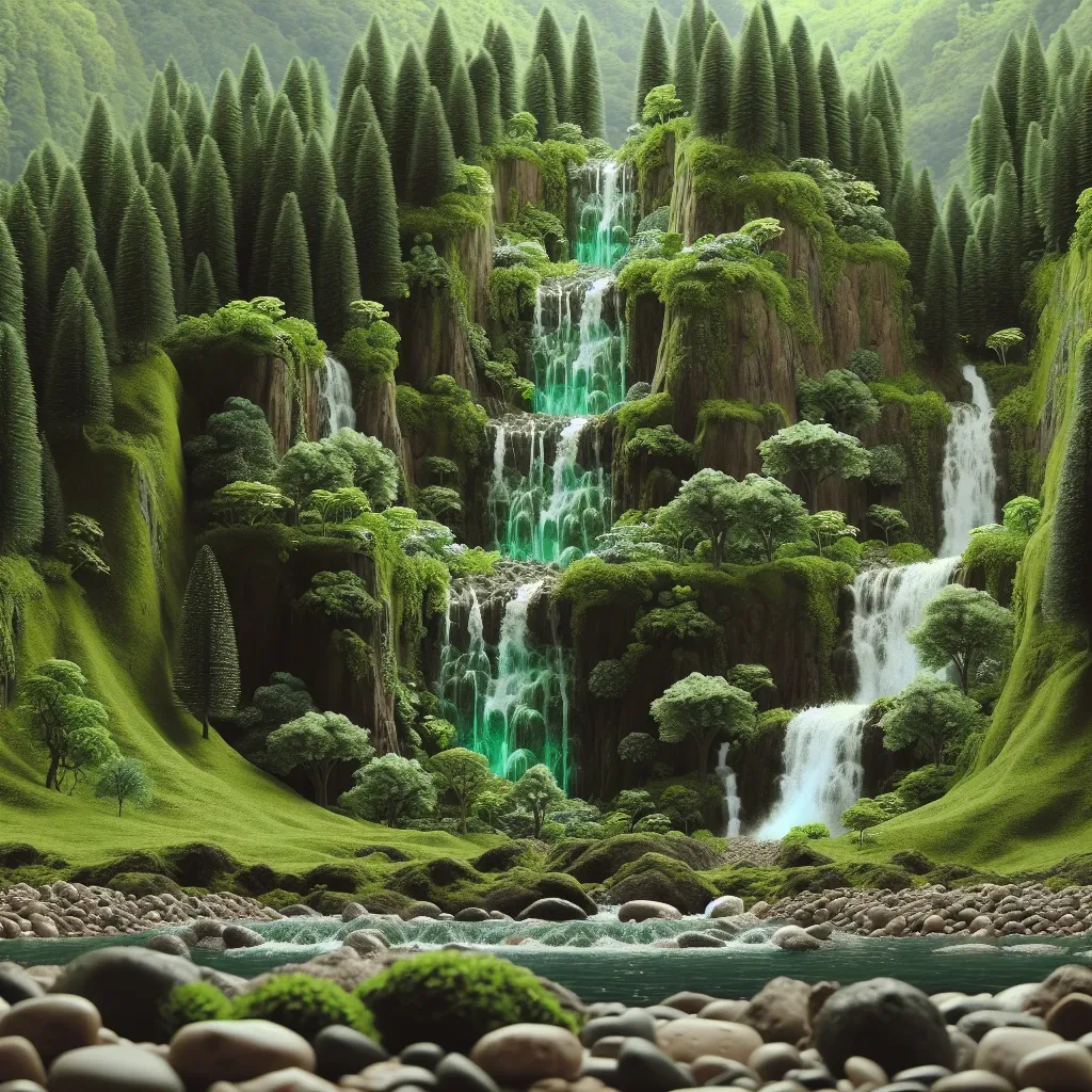 A waterfall dream symbolizing tranquility and flow of emotions in the subconscious mind.