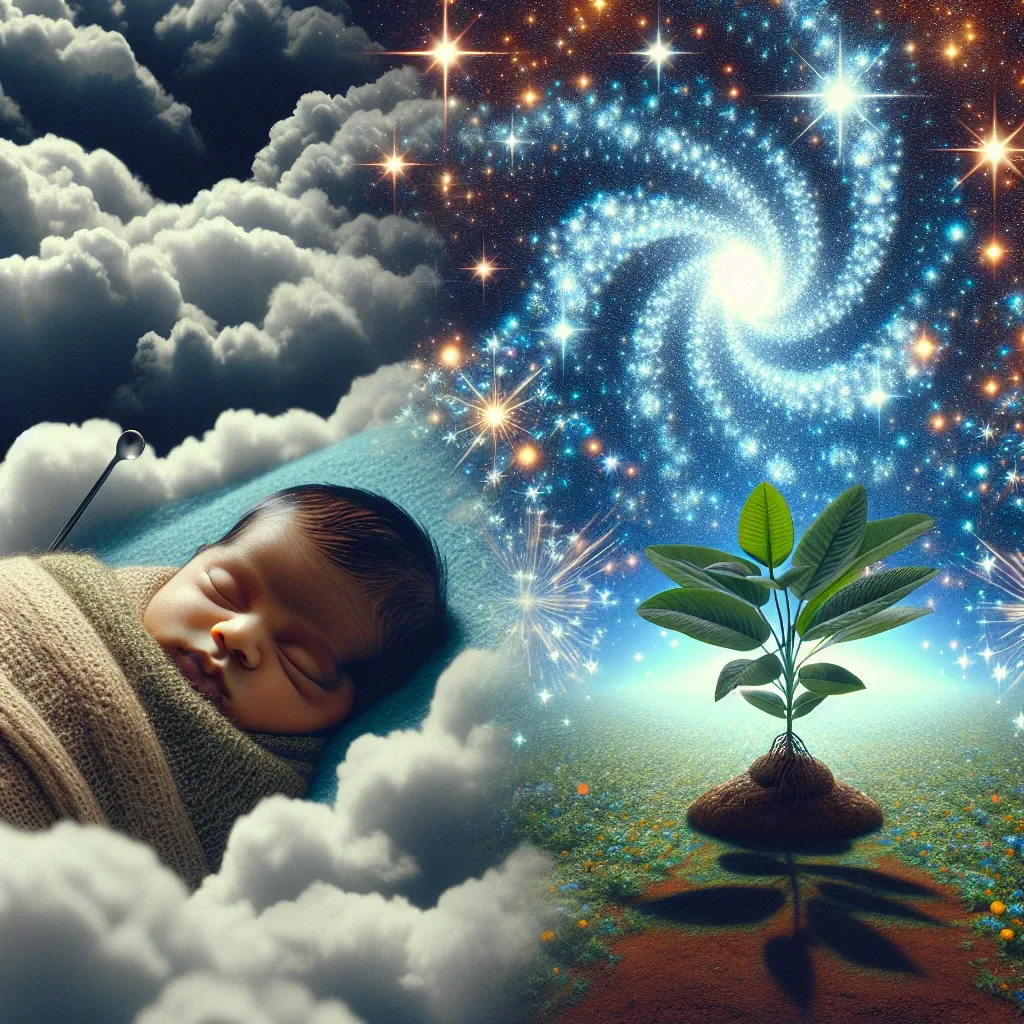 Illustration of a dream with symbolic elements, including baby feces, representing the profound significance of dream imagery.