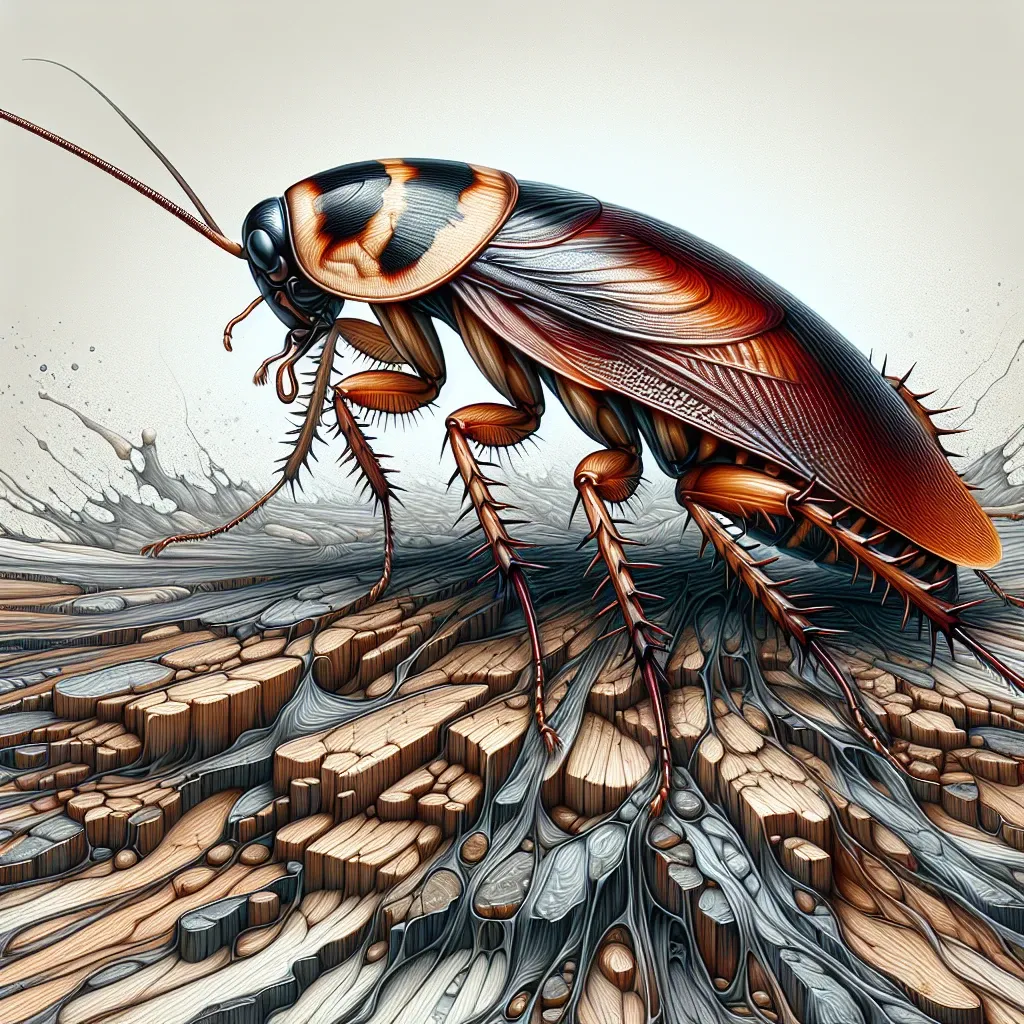 Illustration of a cockroach in a dream, symbolizing filth and decay.