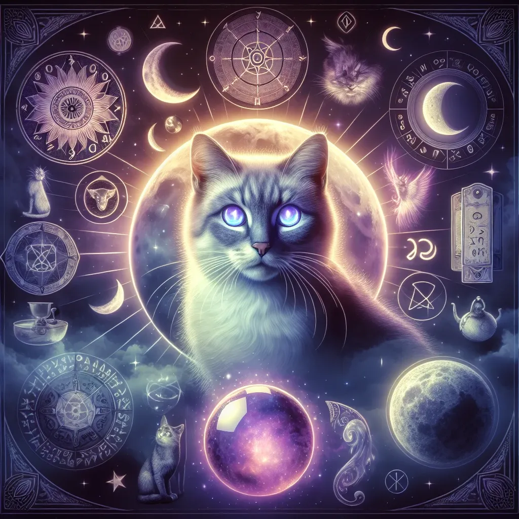 Illustration of a mystical cat in a dream