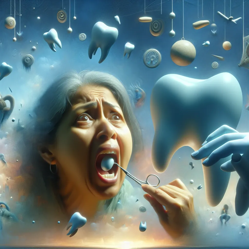 Illustration of a dream where a person is pulling out their own teeth
