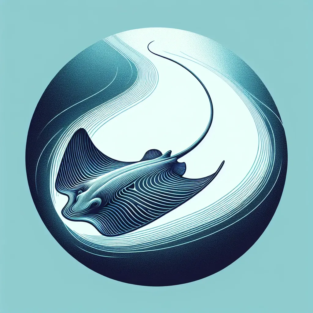 Illustration of a stingray in the ocean