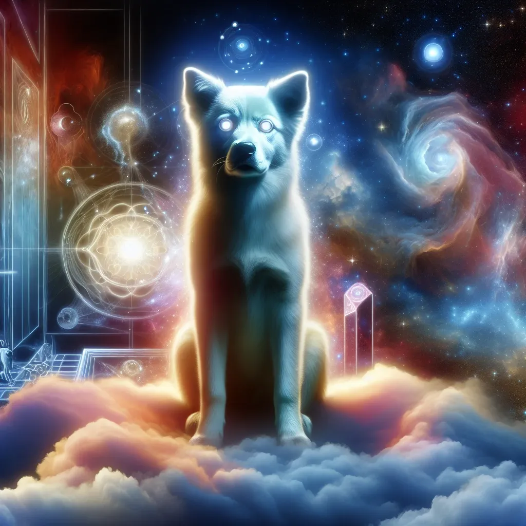 Illustration of a mystical dog representing the spiritual symbolism of dreams.