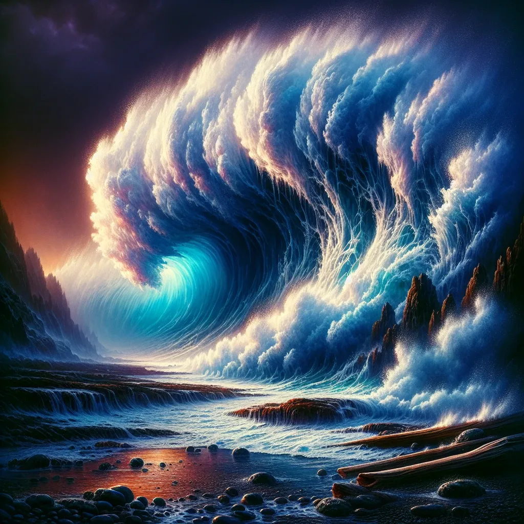 Illustration of a big wave