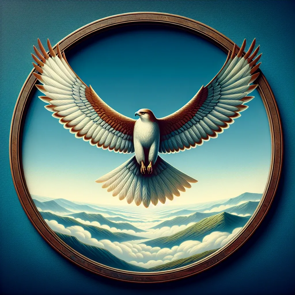 Illustration of a hawk in flight