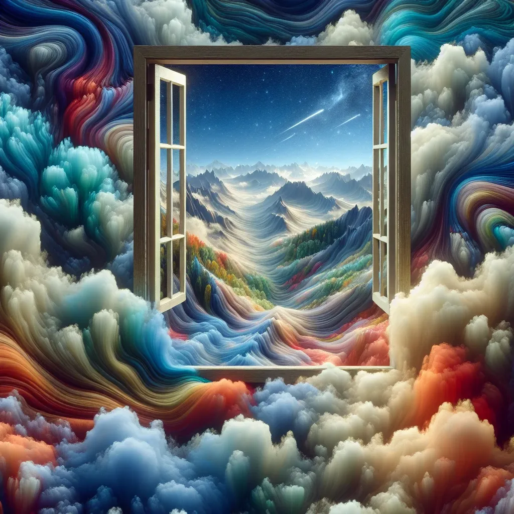 Illustration of a dream window symbolizing a portal to the subconscious mind.